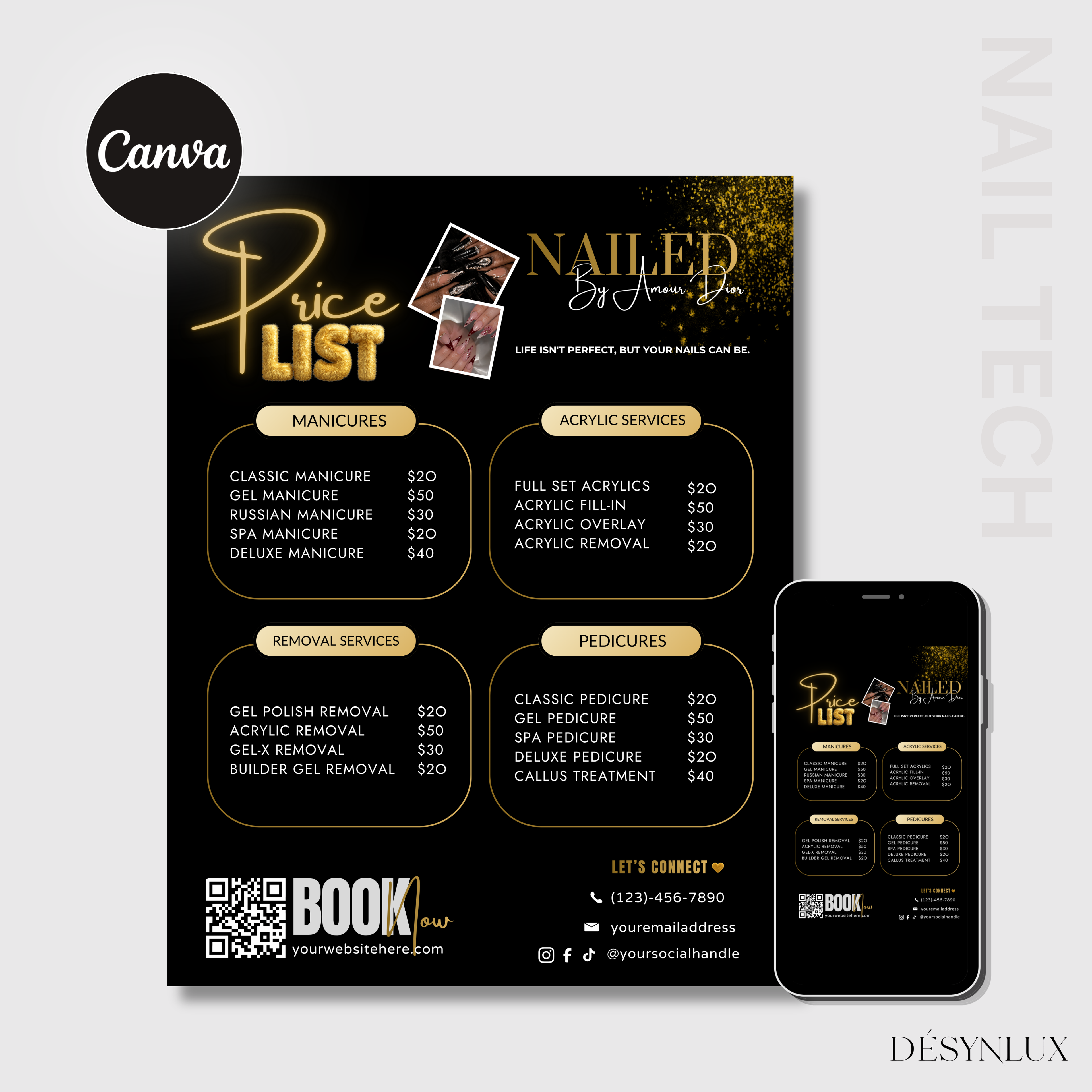 Nail Tech Price List Template - B&G