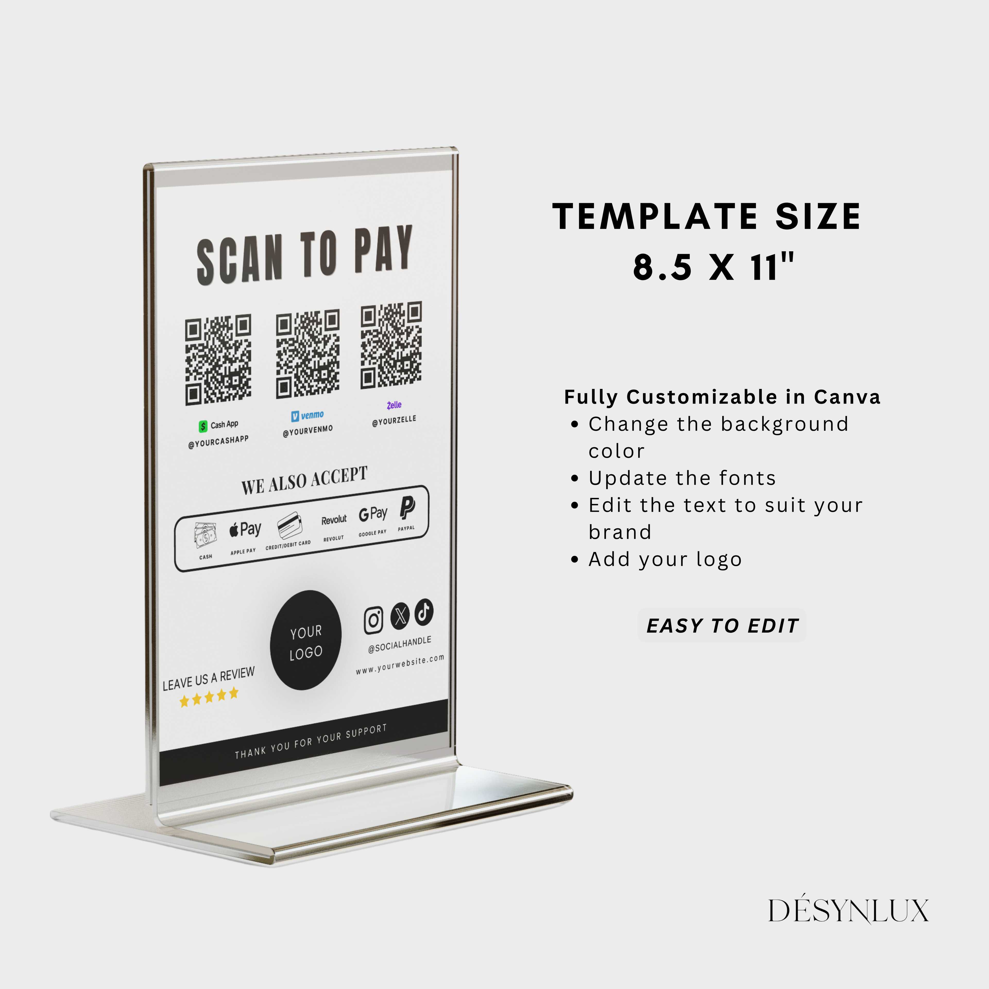 Modèle de scan pour payer - SHELUXE