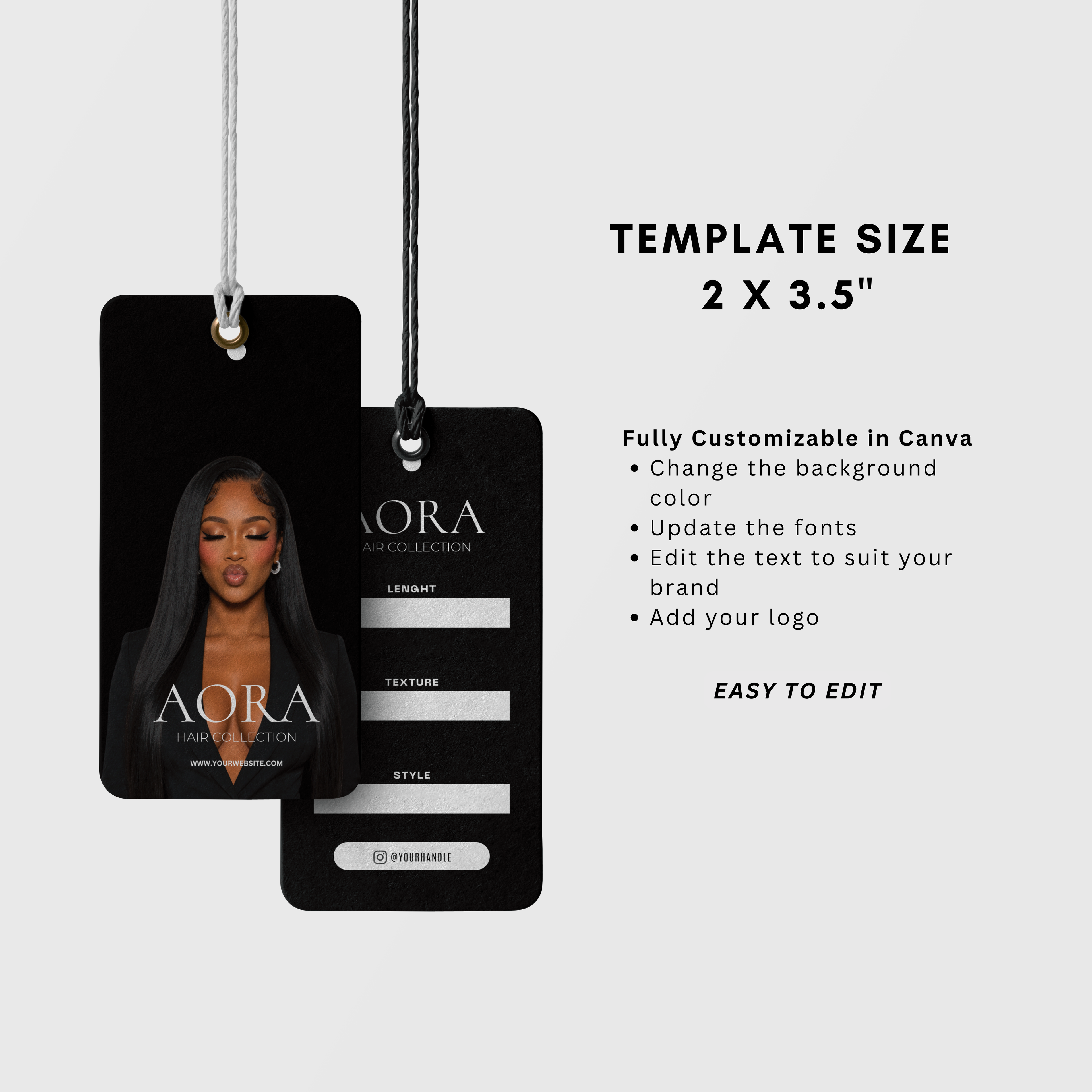 Hair Tag Template - AORA