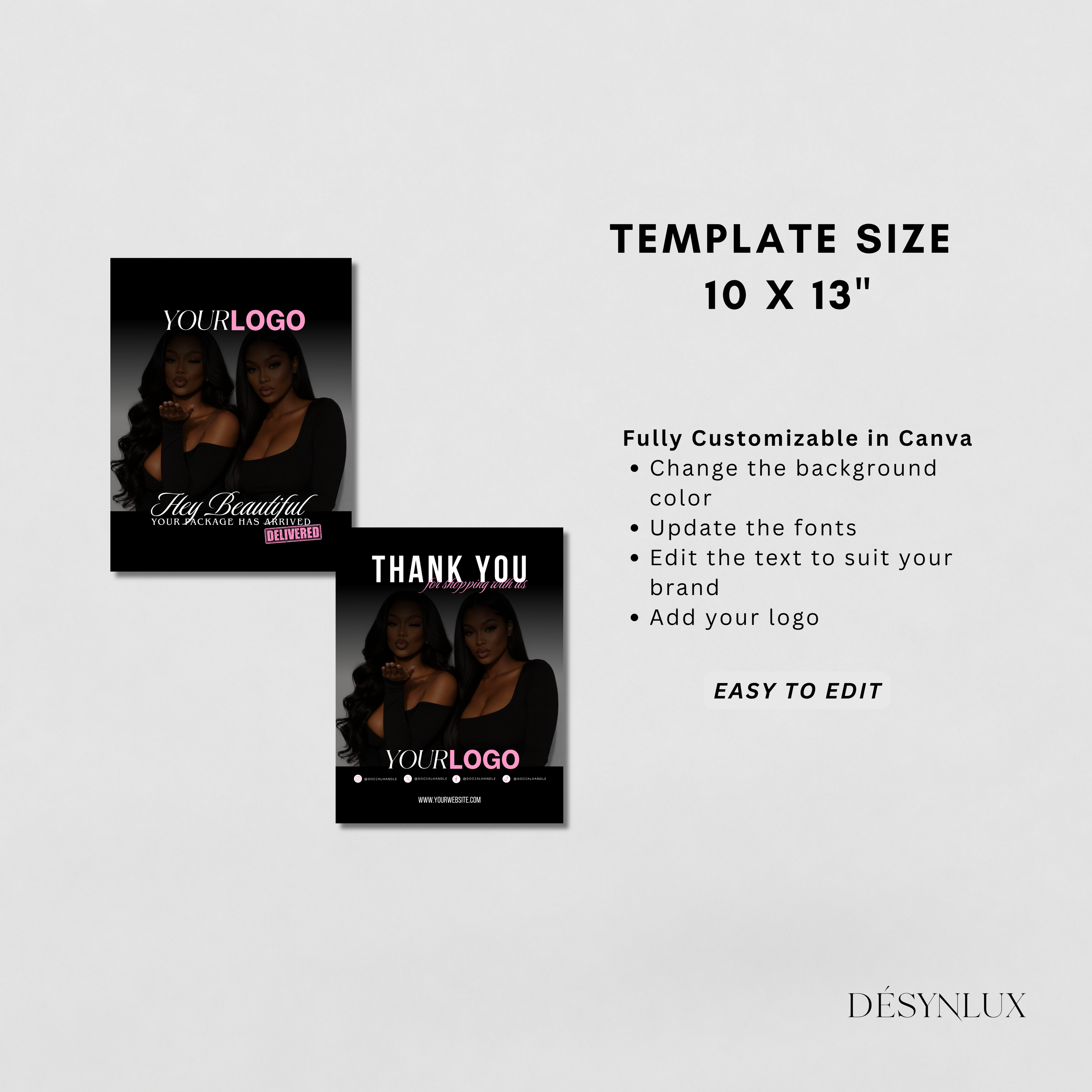 Wig Polymailer Template - SHELUXE