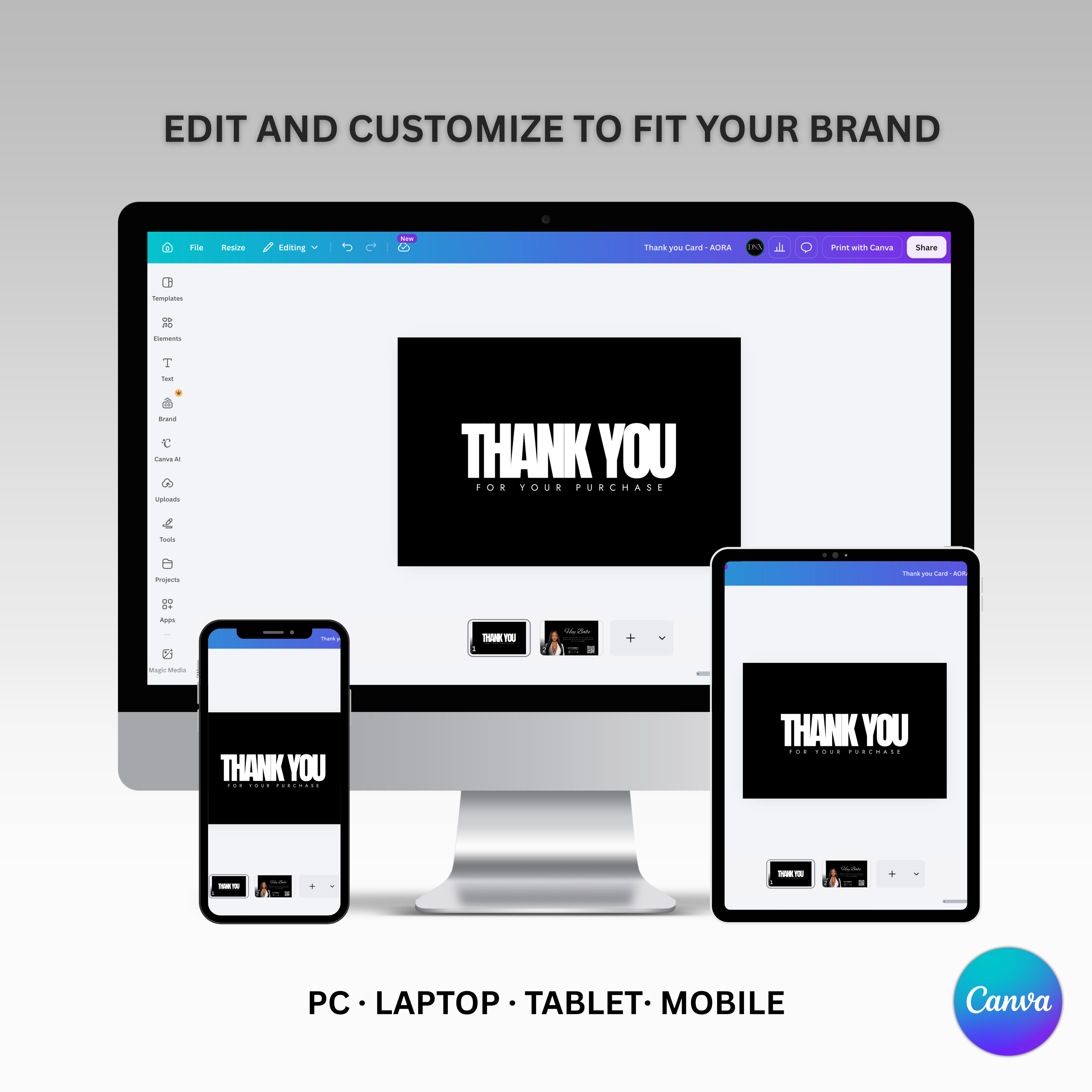 Thank You Card Template - AORA