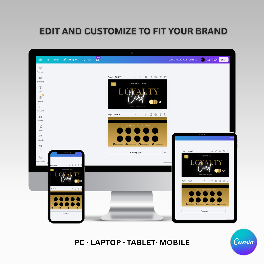 Nail Tech Loyalty Card Template