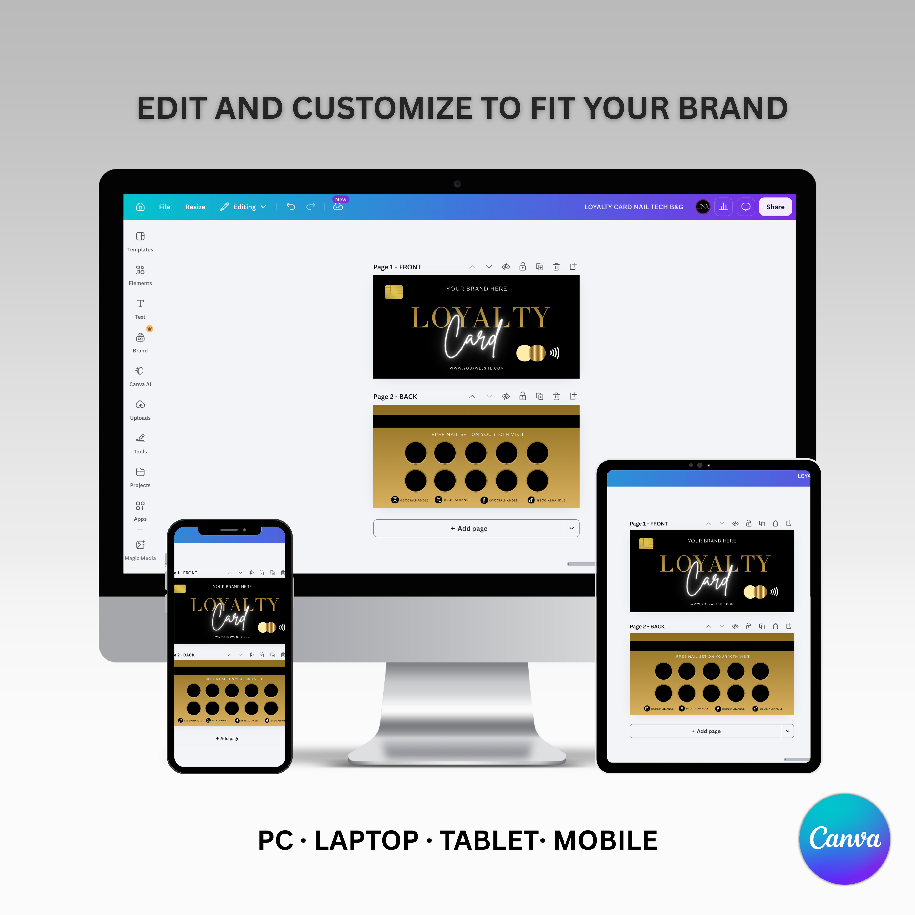 Nail Tech Loyalty Card Template
