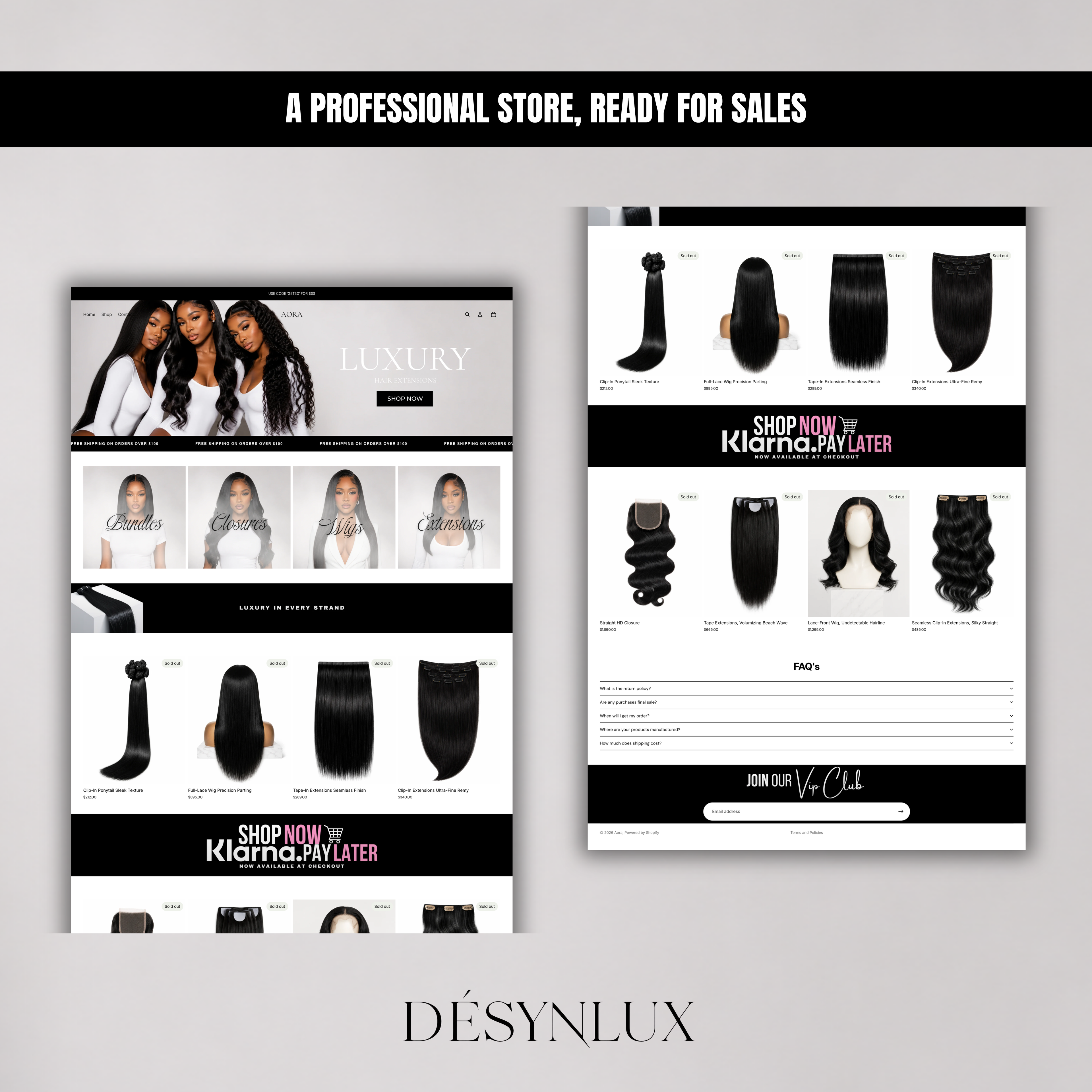 Luxury Hair Shopify Theme - AORA