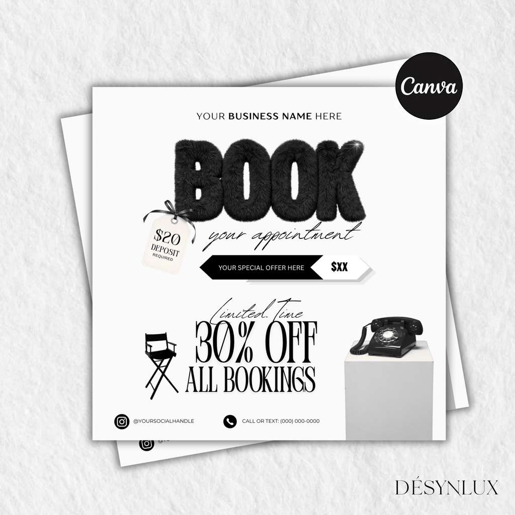 Black Booking Flyer - DÉSYNLUX