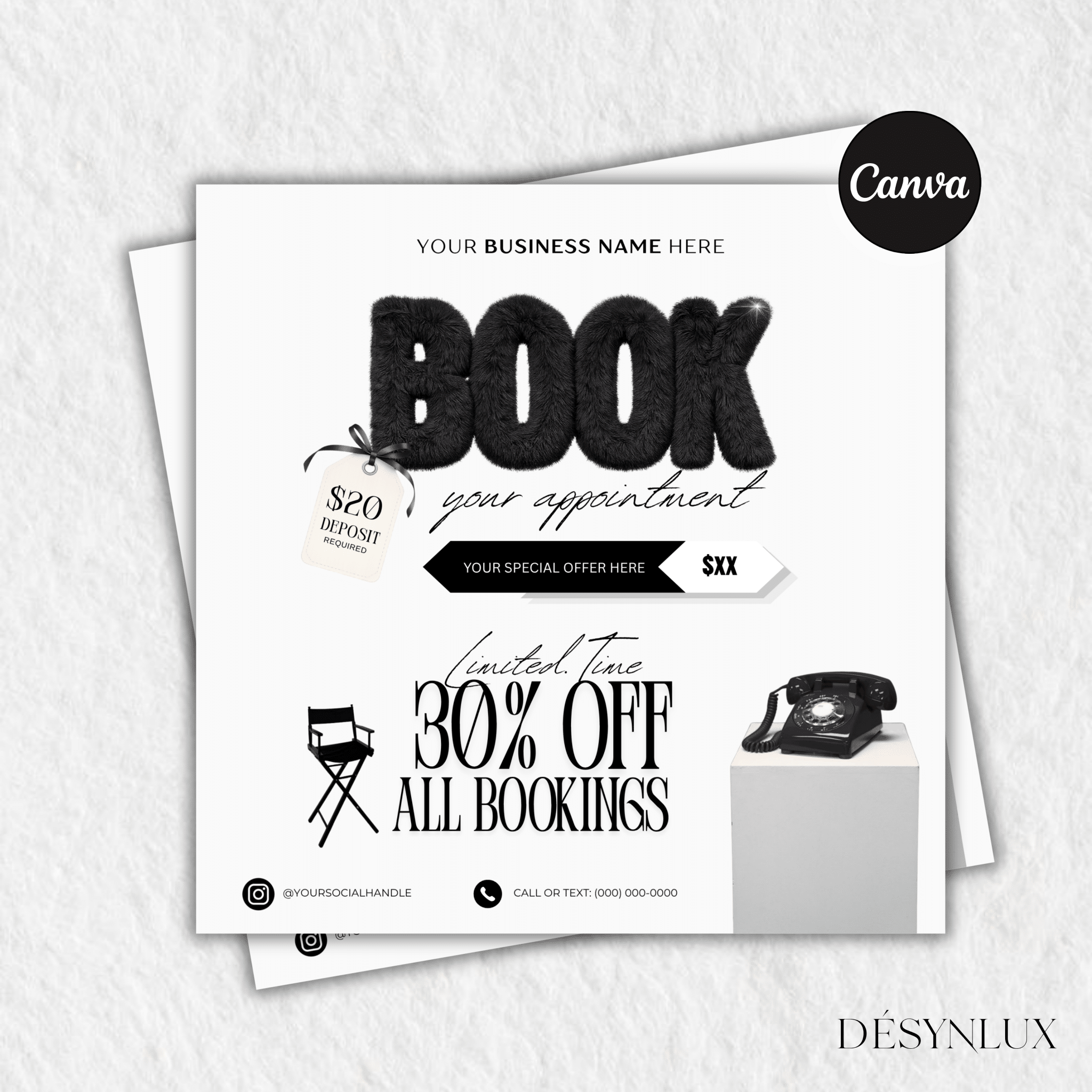 Black Booking Flyer - DÉSYNLUX