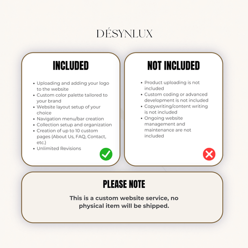 Custom Shopify Website (48 - 72 Hours) - DÉSYNLUX