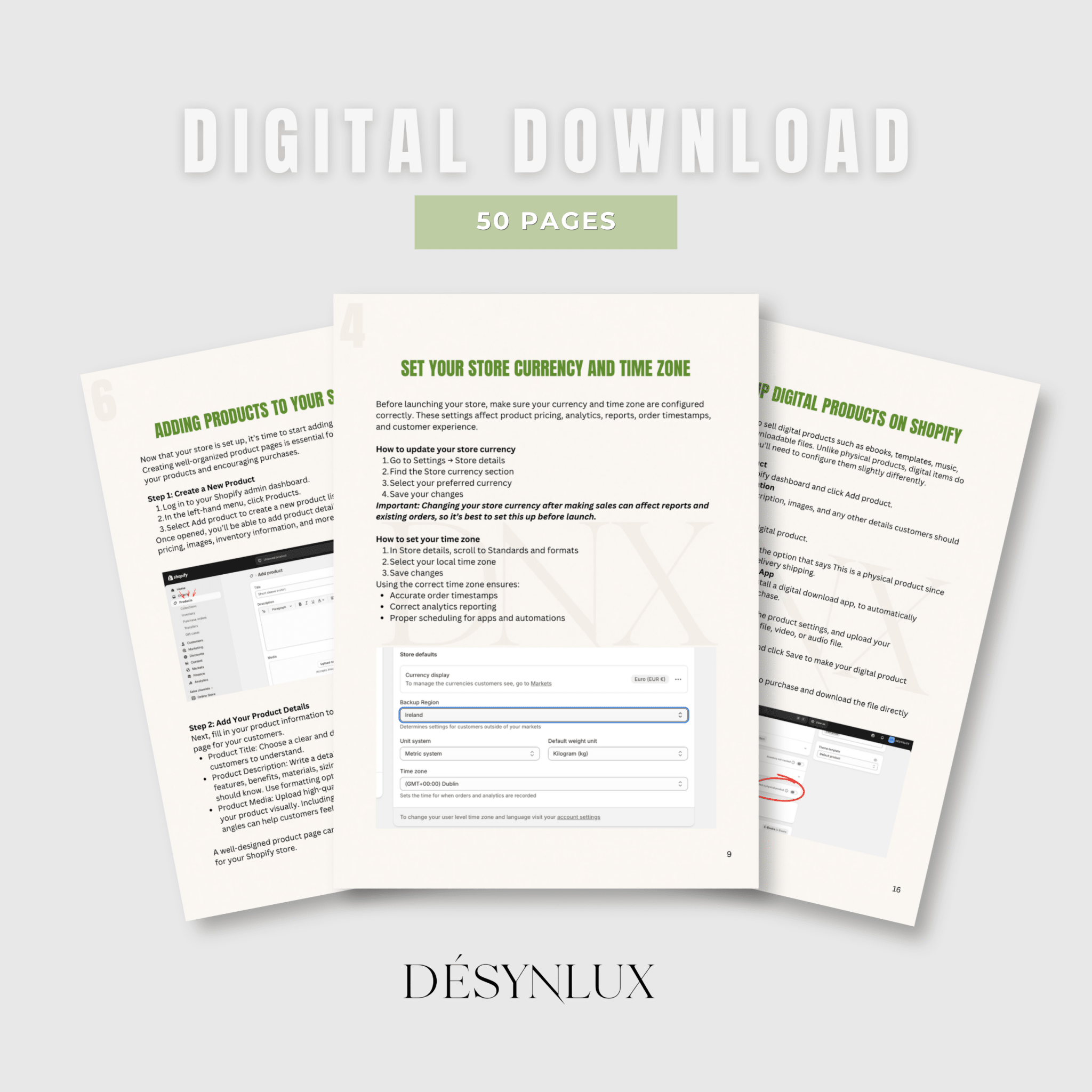 FREE GUIDE - The Ultimate Shopify Guide for Beginners (Digital Download) - DÉSYNLUX