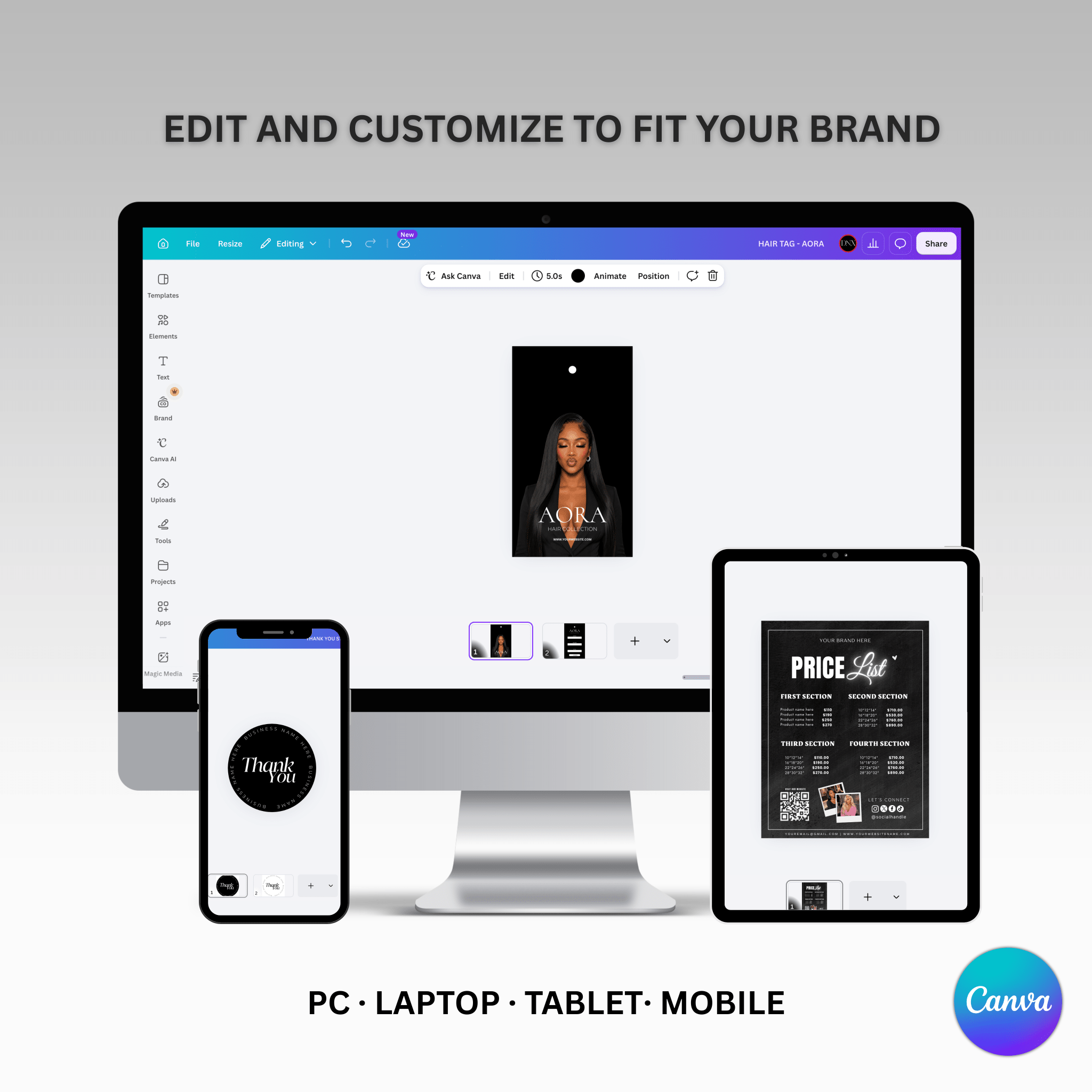 Hair Business Branding Kit (AORA) - DÉSYNLUX