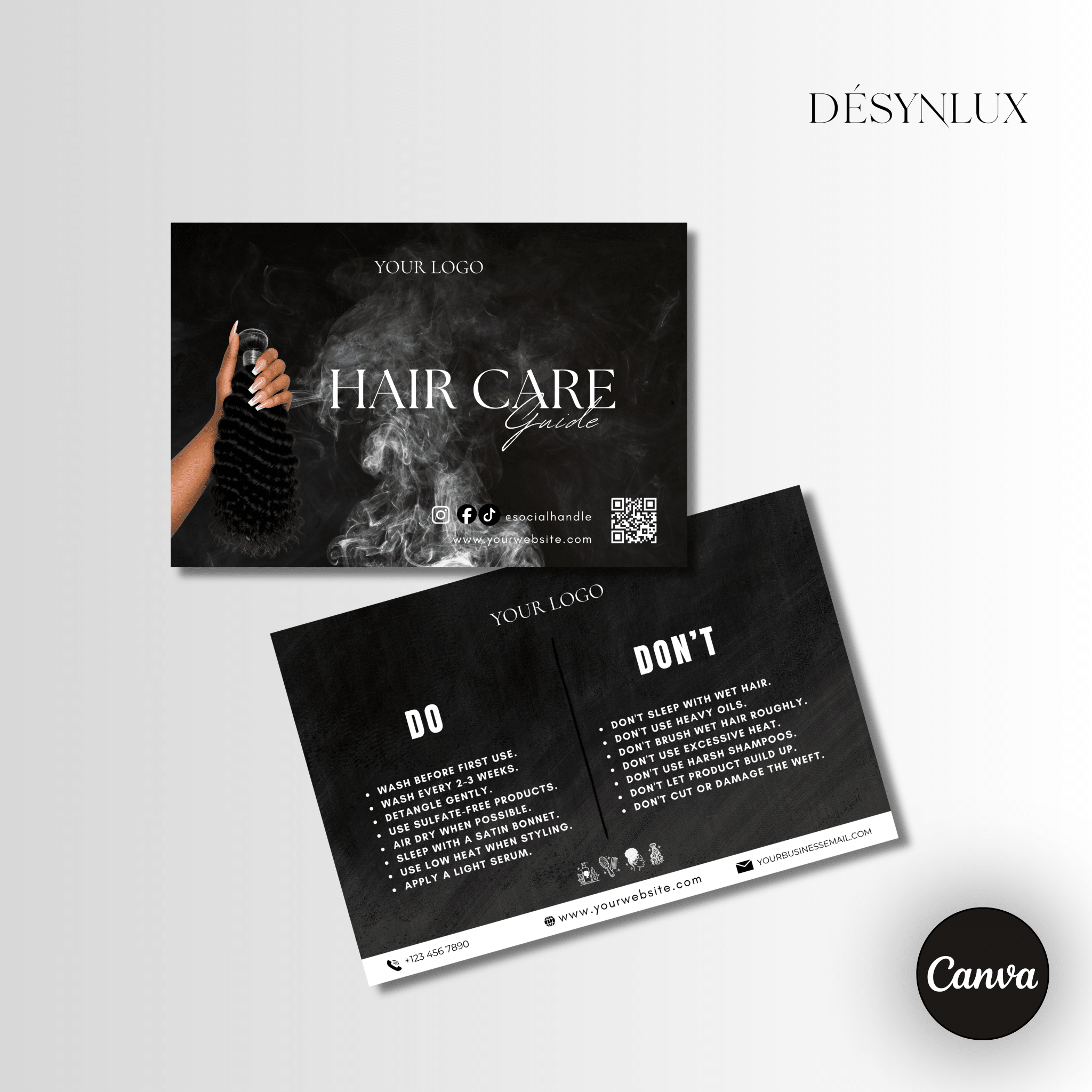 Hair Care Guide Template - AORA - DÉSYNLUX