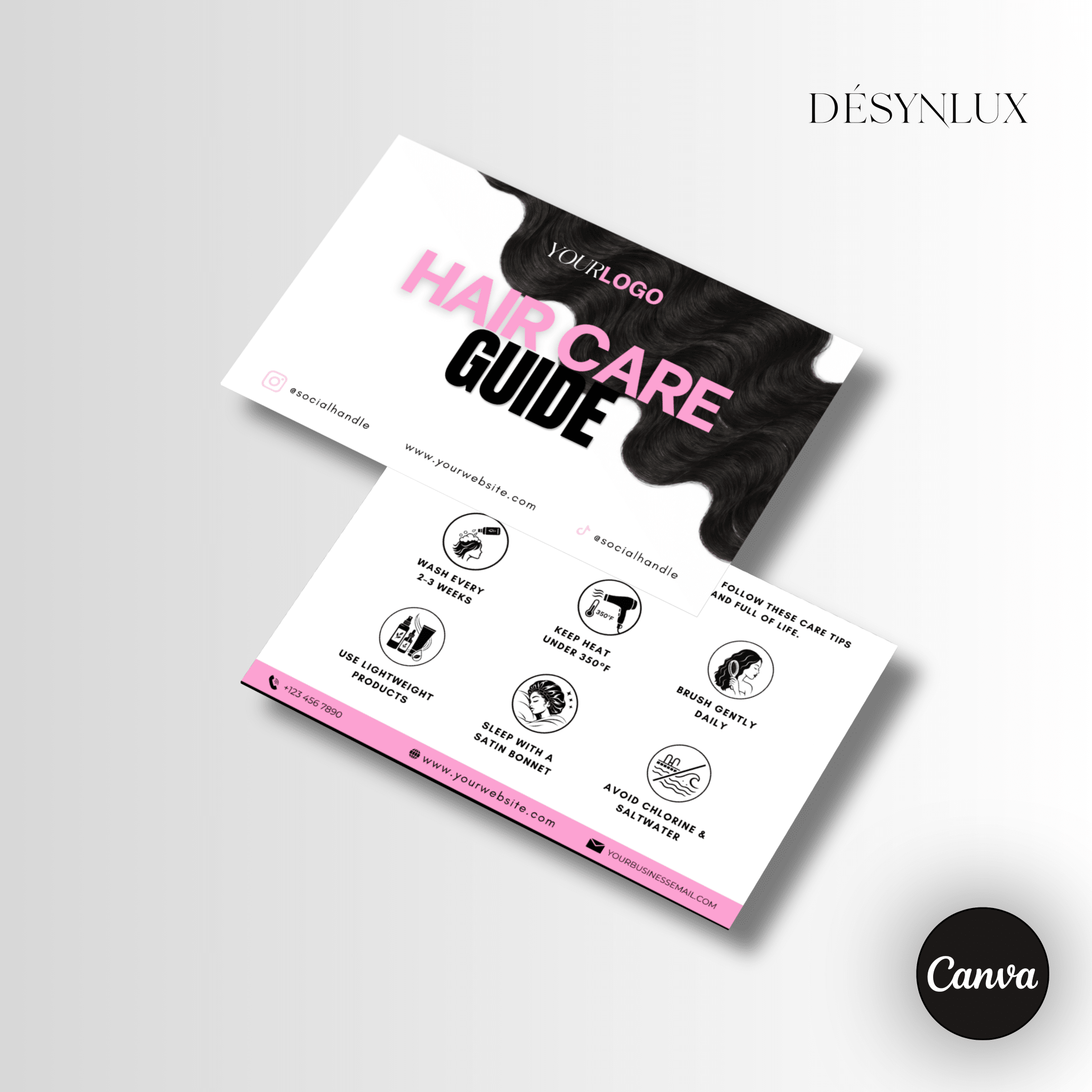 Hair Care Guide Template - SHELUXE - DÉSYNLUX