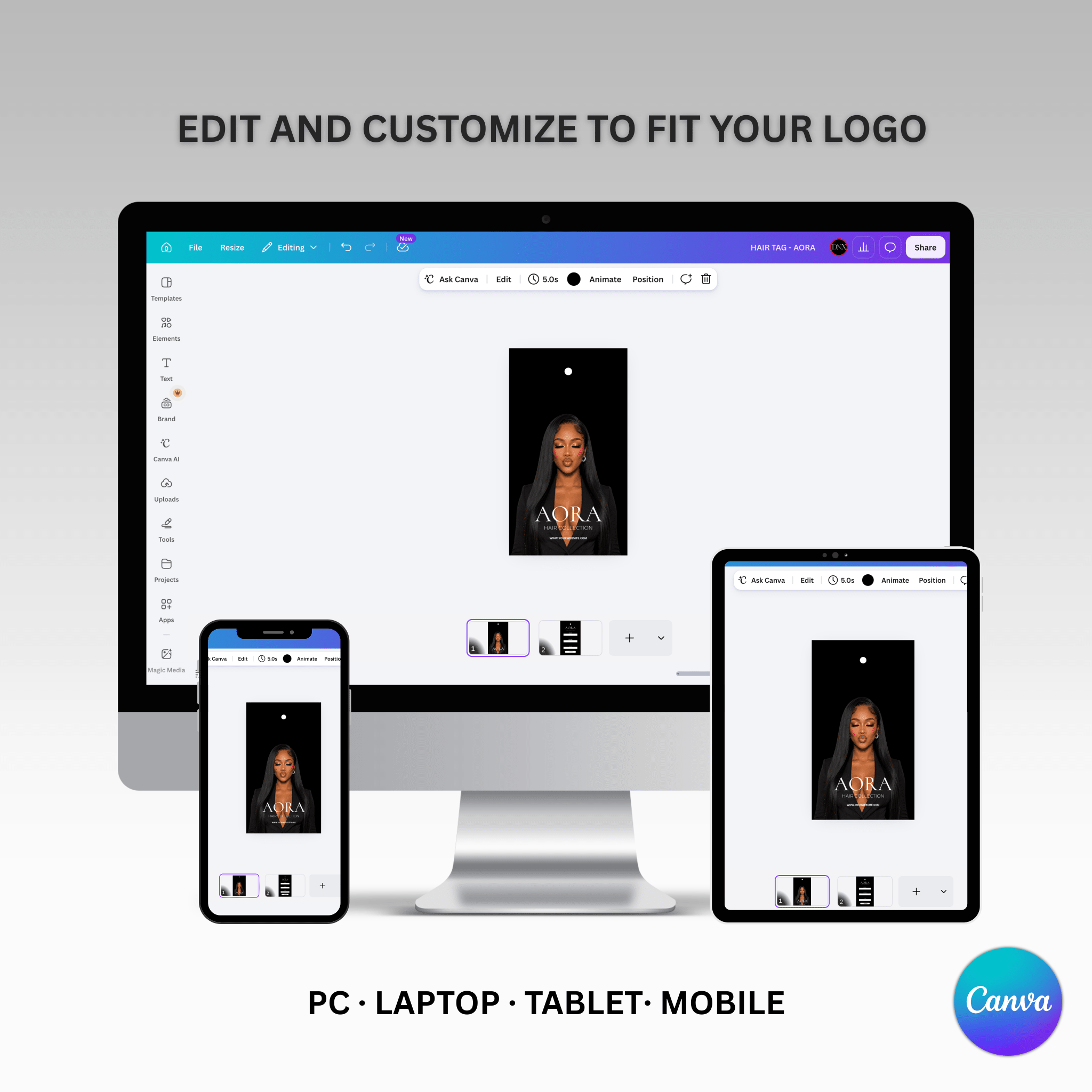 Hair Tag Template - AORA - DÉSYNLUX