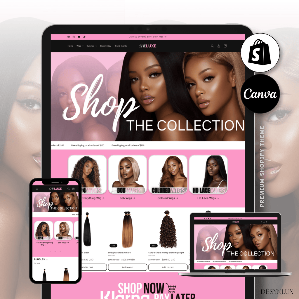 Luxury Hair Shopify Theme - SHELUXE - DÉSYNLUX