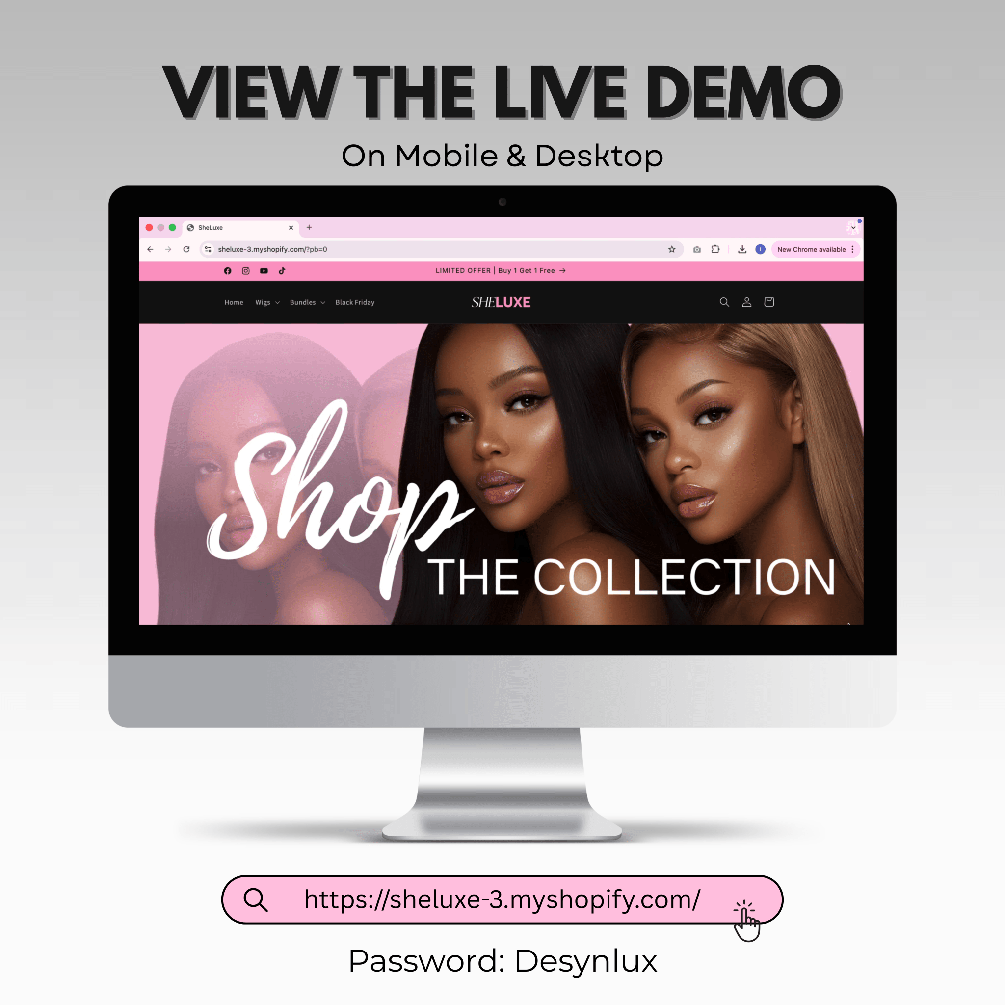 Luxury Hair Shopify Theme - SHELUXE - DÉSYNLUX