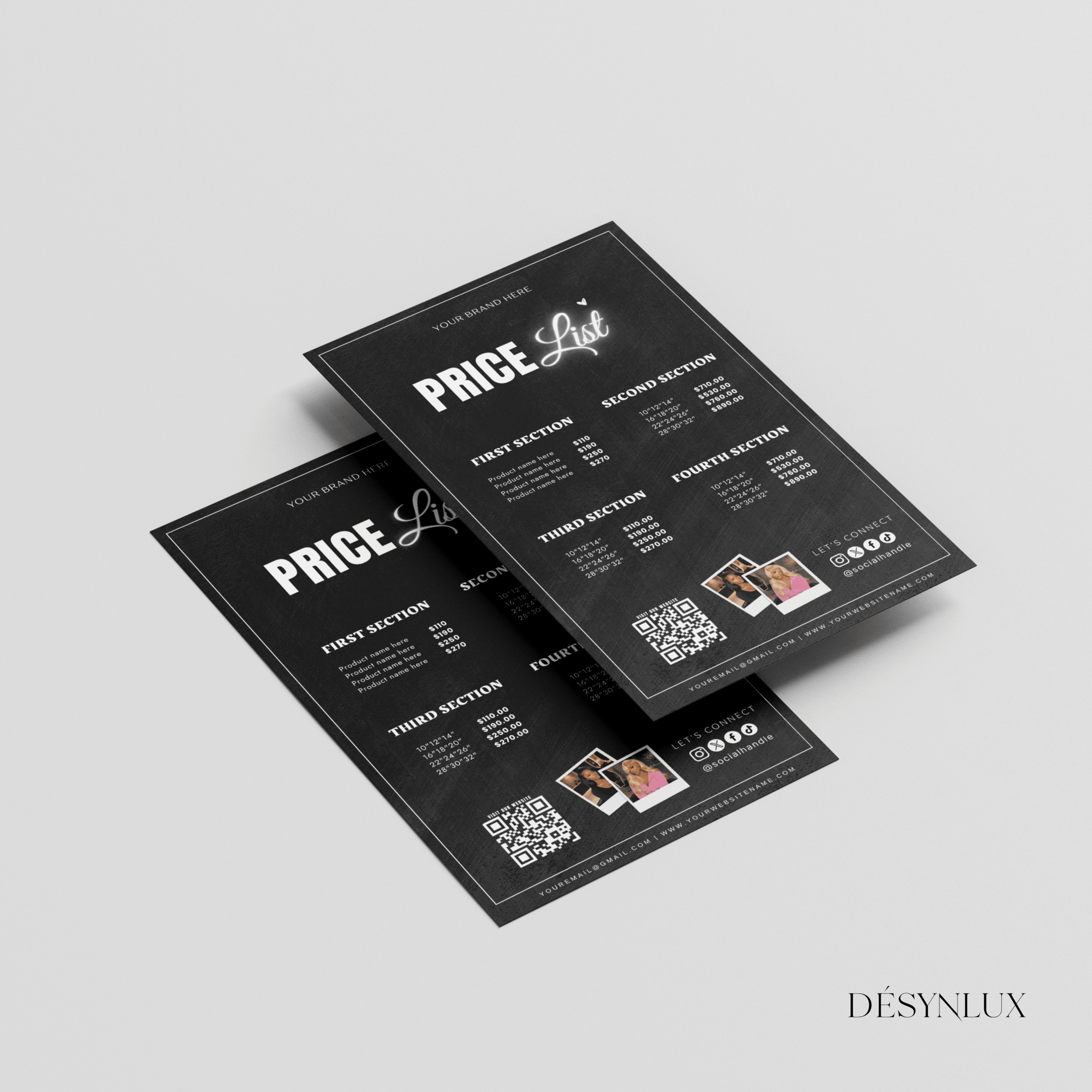 Price List Template - AORA - DÉSYNLUX