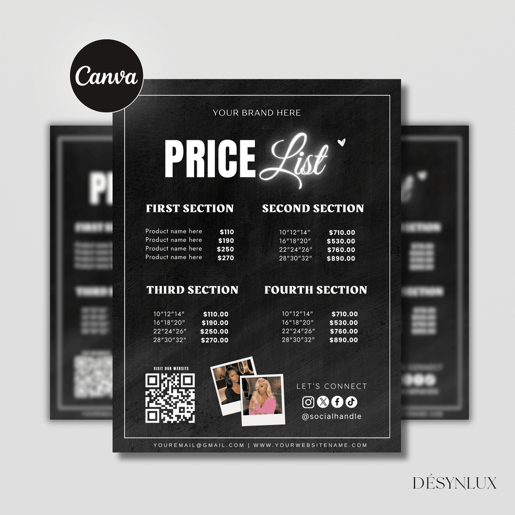Price List Template - AORA - DÉSYNLUX