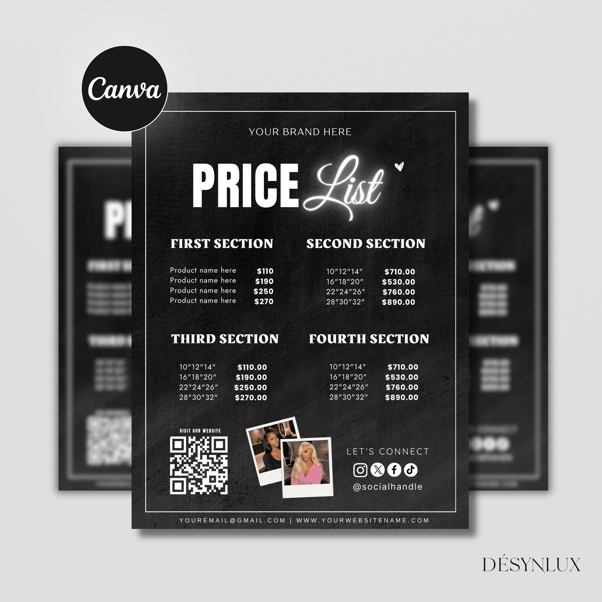 Price List Template - AORA - DÉSYNLUX