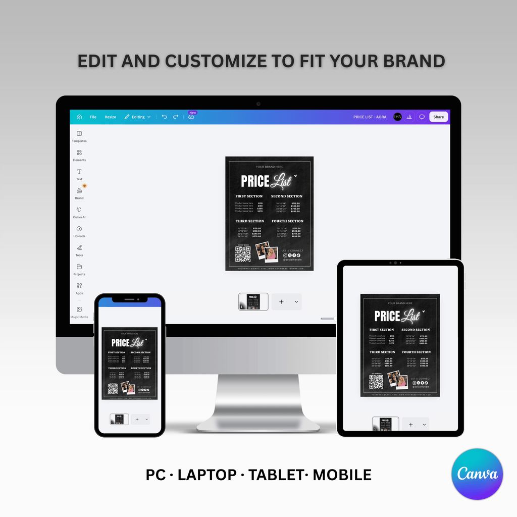 Price List Template - AORA - DÉSYNLUX