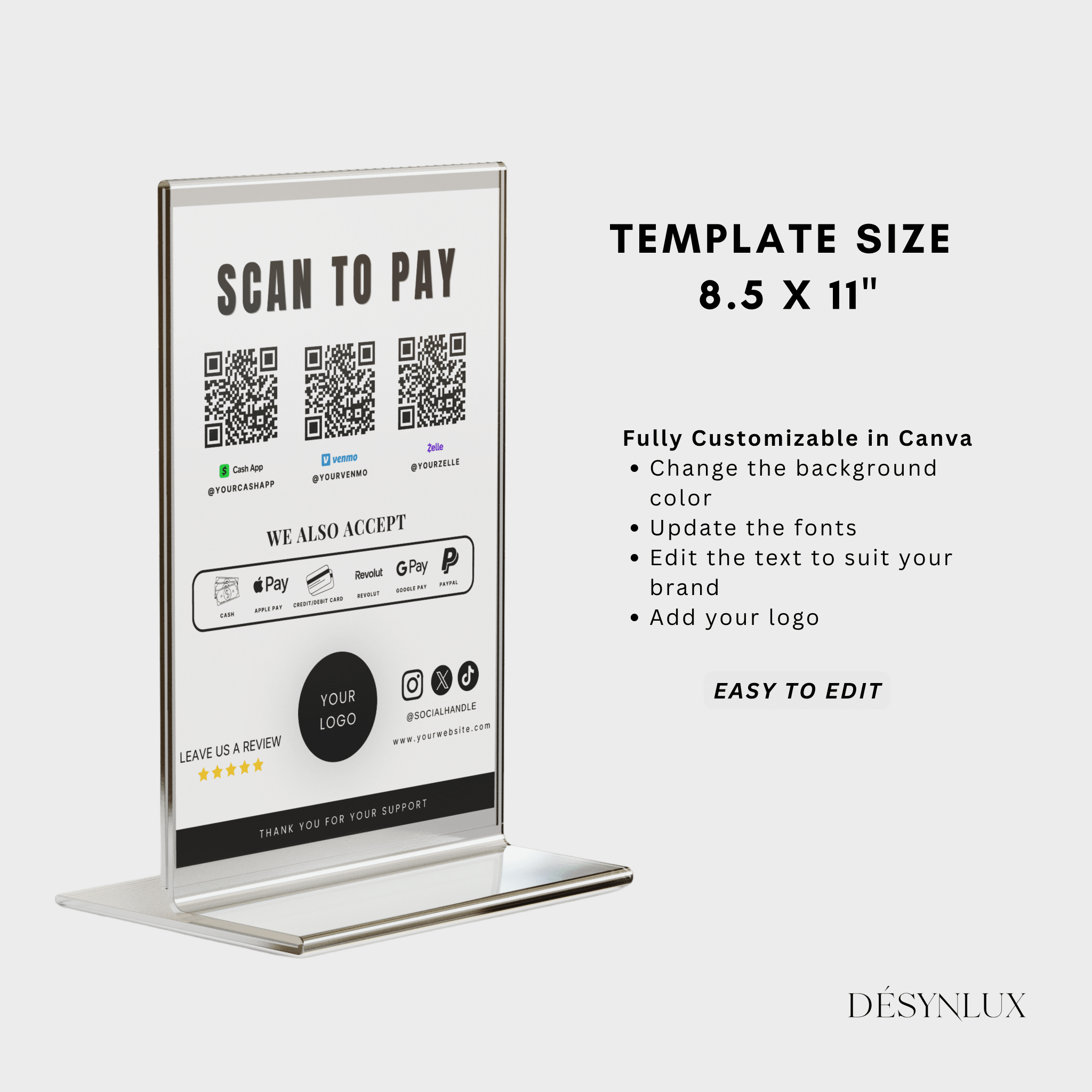 Scan to Pay Template - AORA - DÉSYNLUX