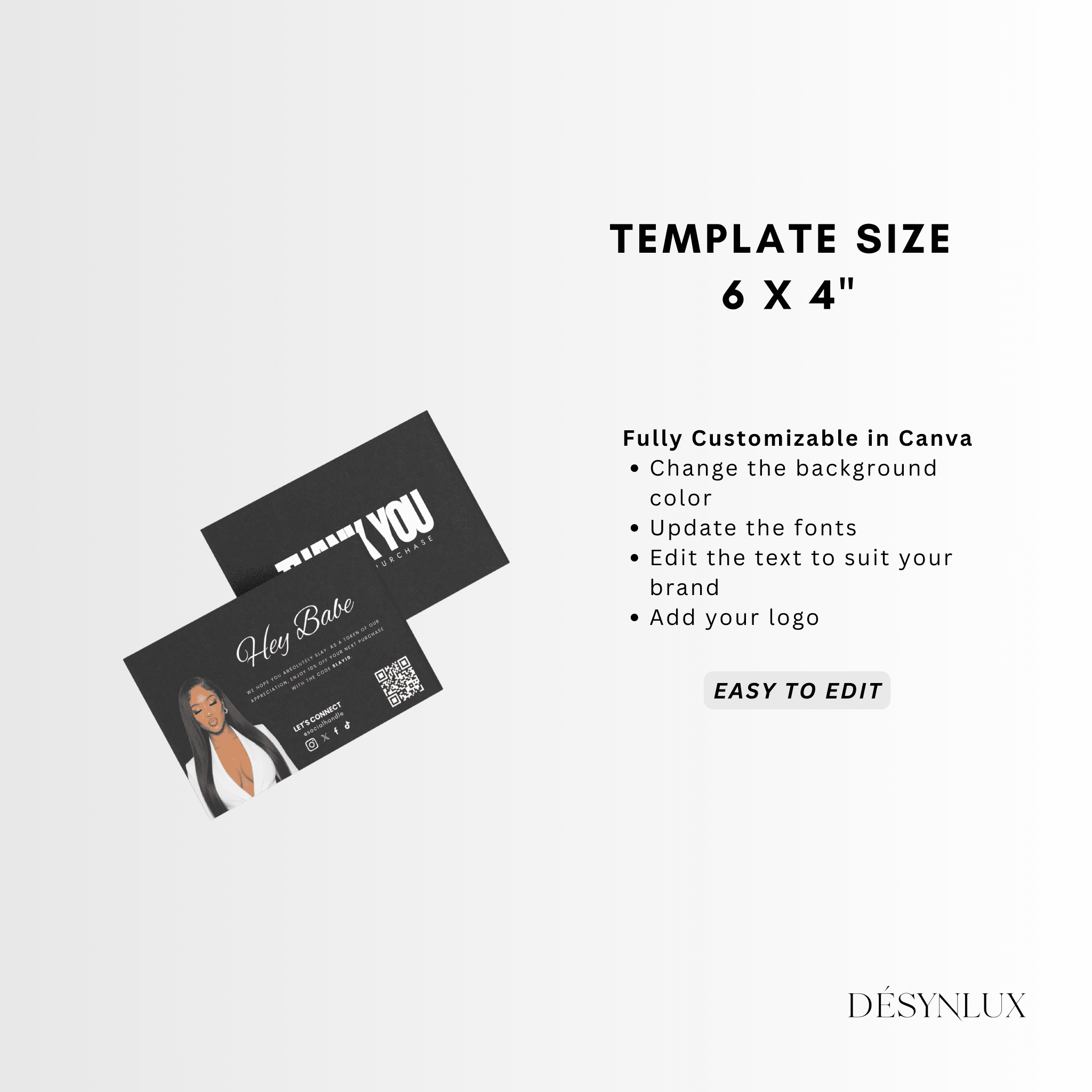 Thank You Card Template - AORA - DÉSYNLUX