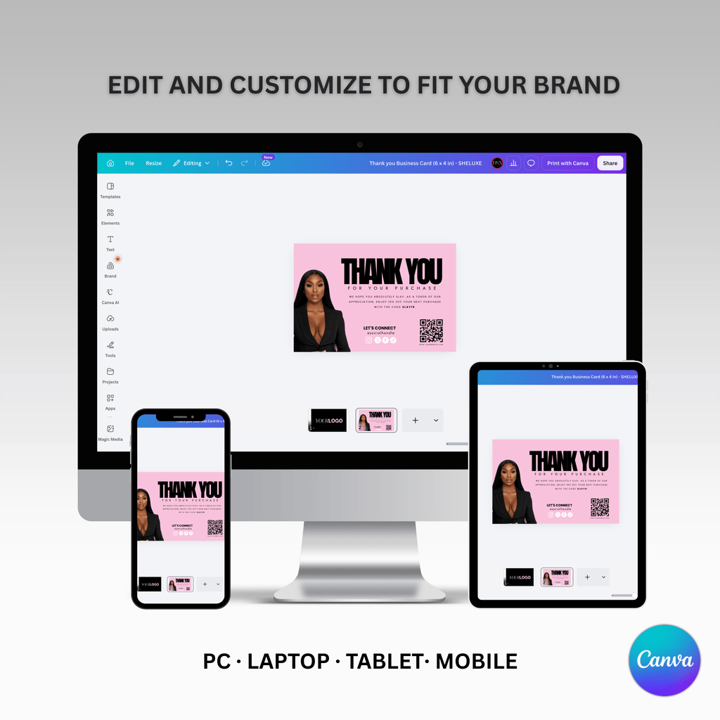Thank You Card Template - SHELUXE - DÉSYNLUX