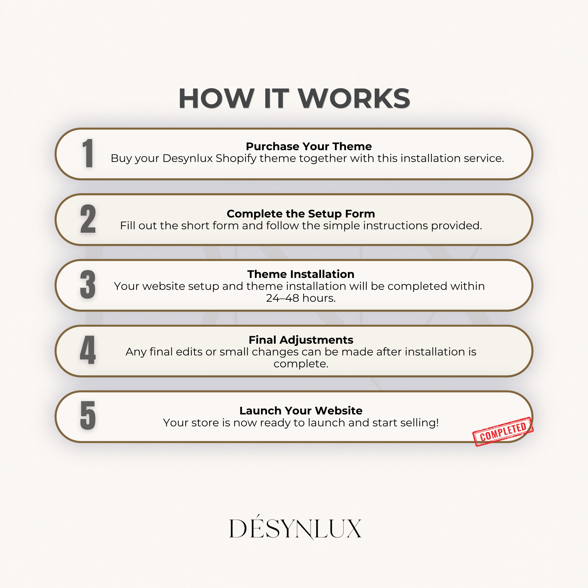 Website Theme Installation (24 - 48 Hours) - DÉSYNLUX