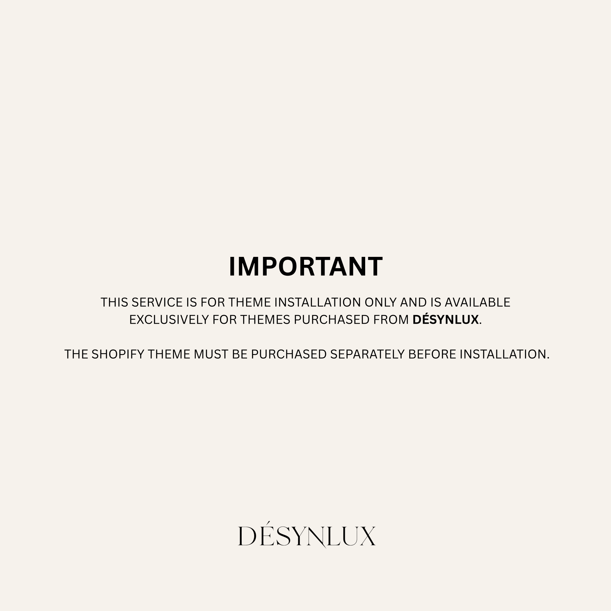 Website Theme Installation (24 - 48 Hours) - DÉSYNLUX