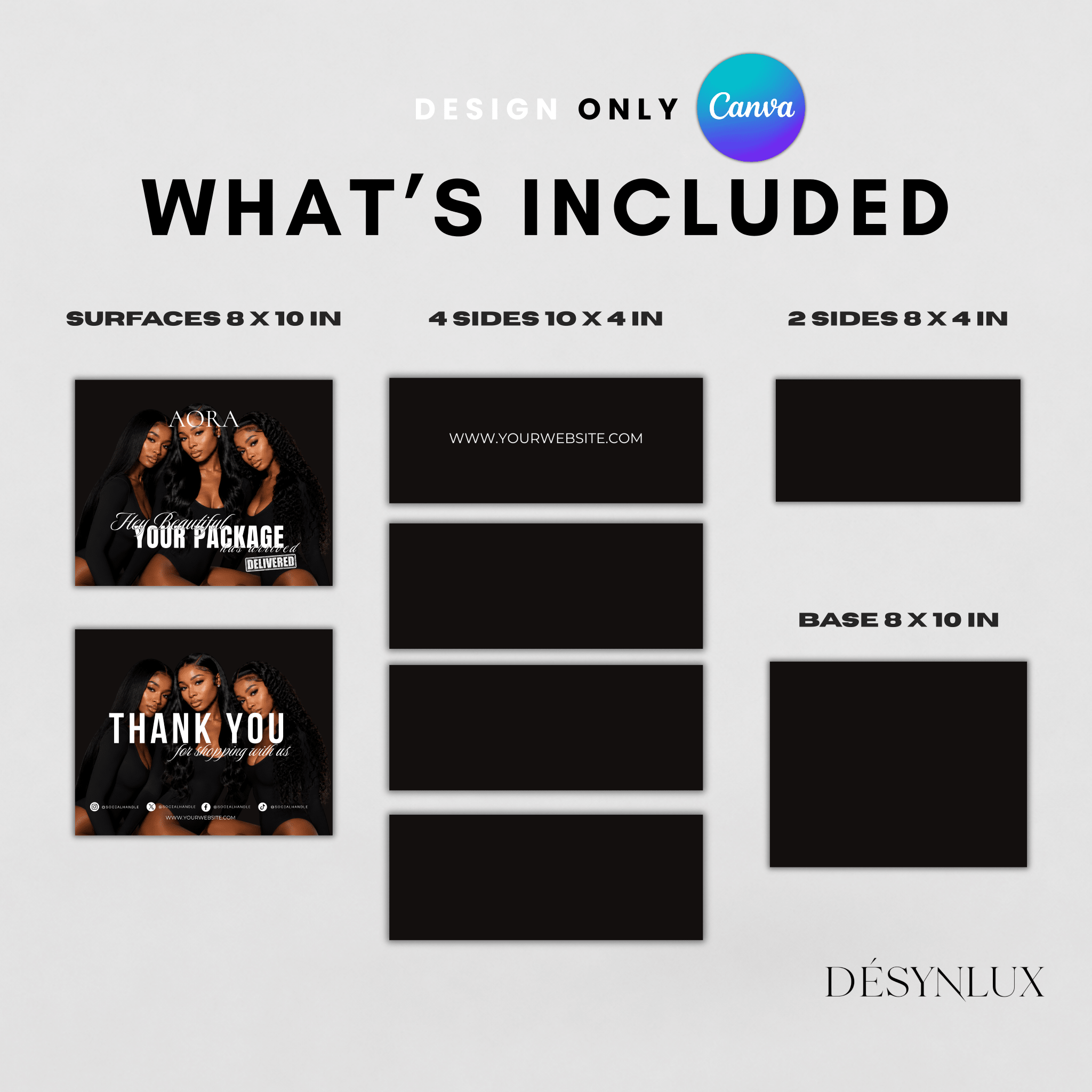 Wig Mailer Box Template - AORA - DÉSYNLUX
