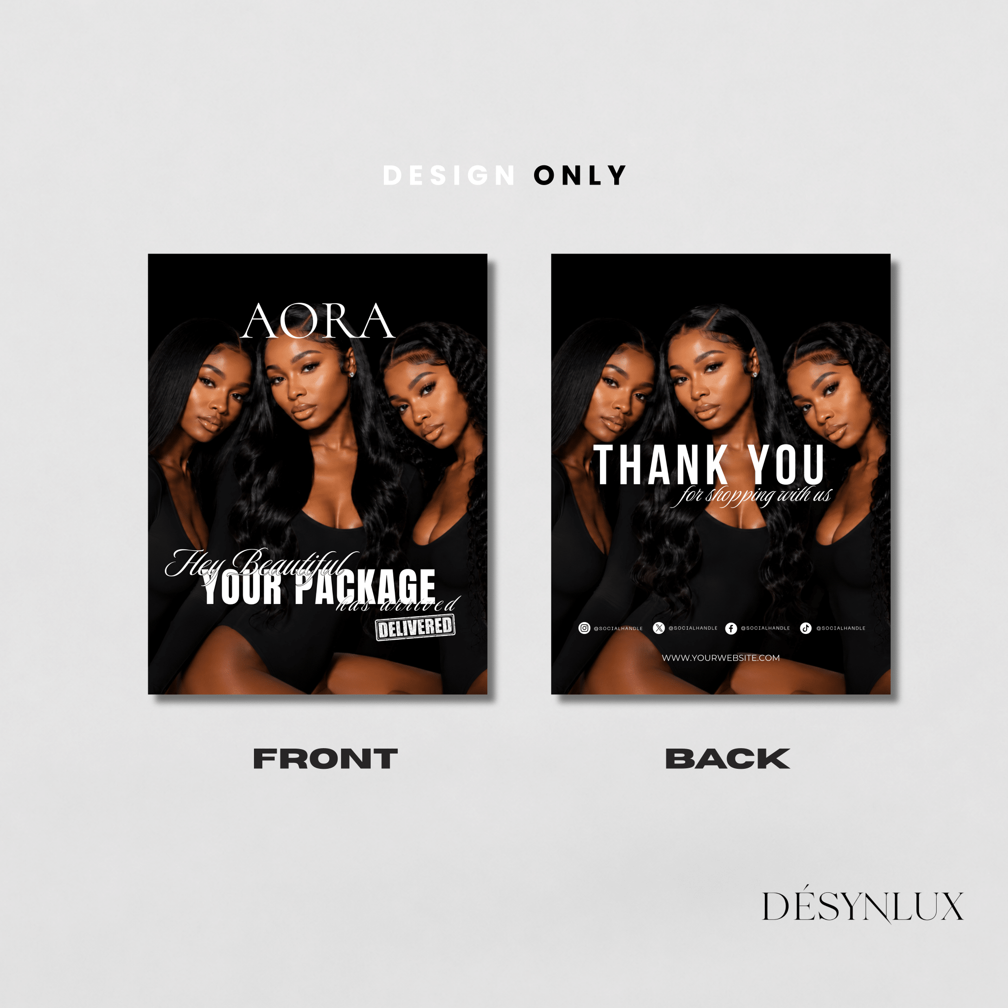 Wig Polymailer Template - AORA - DÉSYNLUX