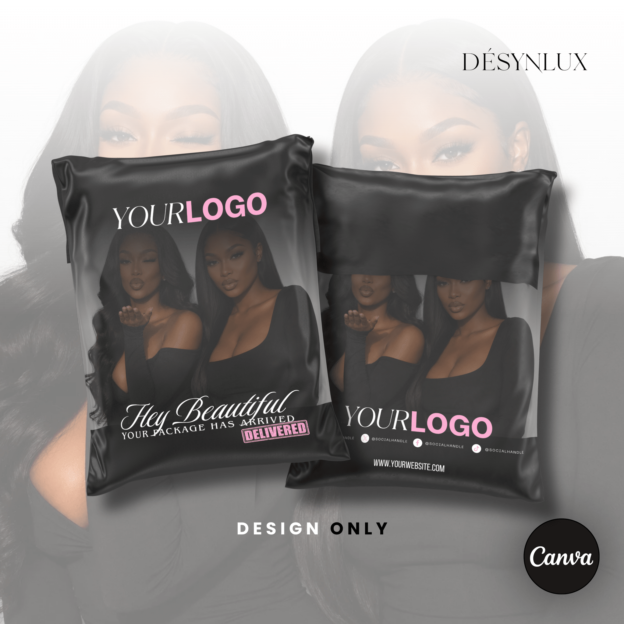 Wig Polymailer Template - SHELUXE - DÉSYNLUX